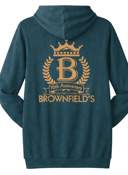 Brownfield's 70th Anniversary Hooded L/S Tee - Harbor Blue