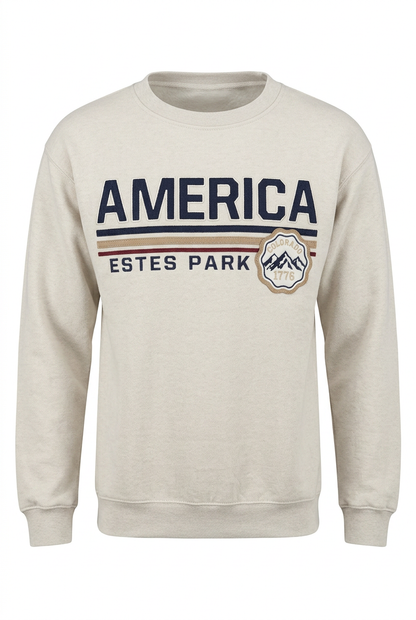 America Applique & Embroidered Crewneck